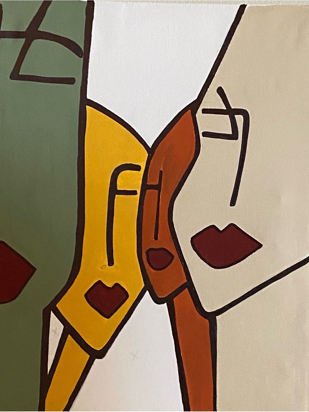 Abstract Trio Faces Canvas Art 16 x 20 .. called unity in contrast